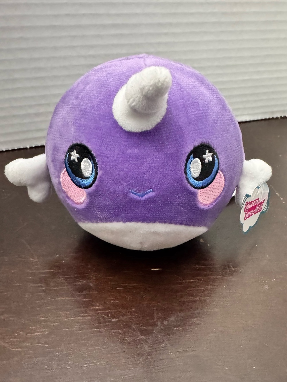 Squeezamal the Purple Narwhal 4 inches